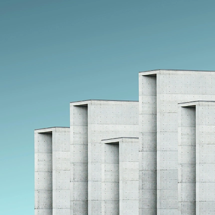 Concrete building with multiple levels