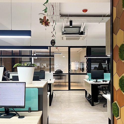 Search N Score Solutions creates functional, office spaces with a focus on design and efficiency.